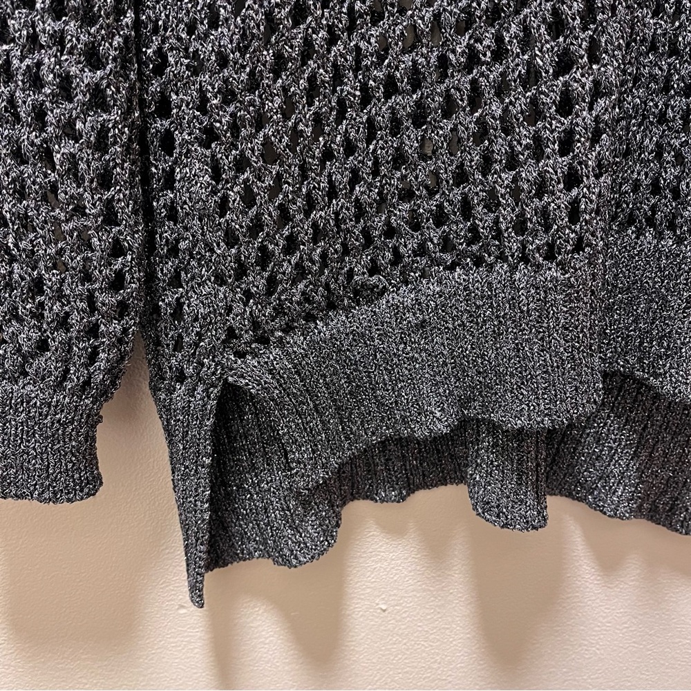 Avalin Unique Boho Retro Metallic Open Crochet Sweater, Women’s Sz S, Metallic - Picture 5 of 8